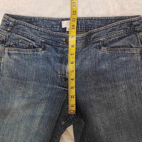 Ann Taylor LOFT Wide Leg Boot Leg Rodeo Jeans Buckle Hem, Size 8 - Picture 8 of 11